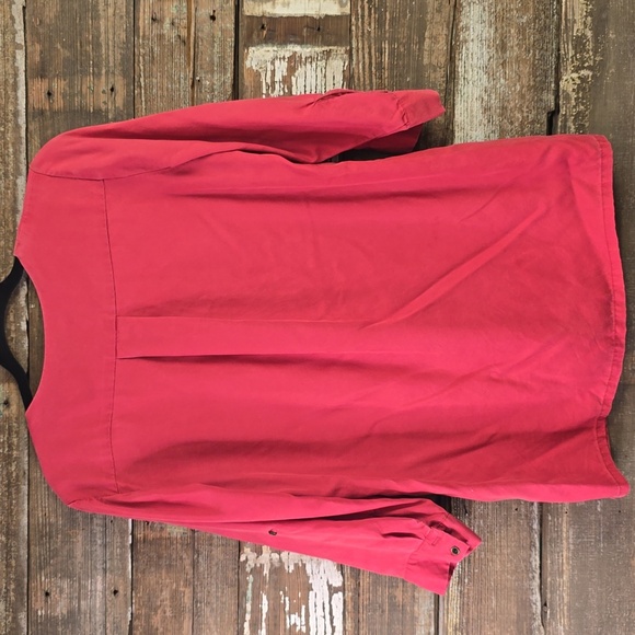 Intro Women's Red Lace-Up Top with 3/4 tabbed sleeves, Size S - Picture 2 of 5